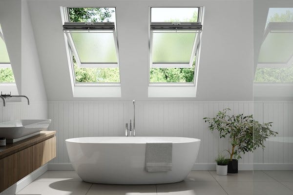 Two Keylite Polar roof windows installed in kitchen